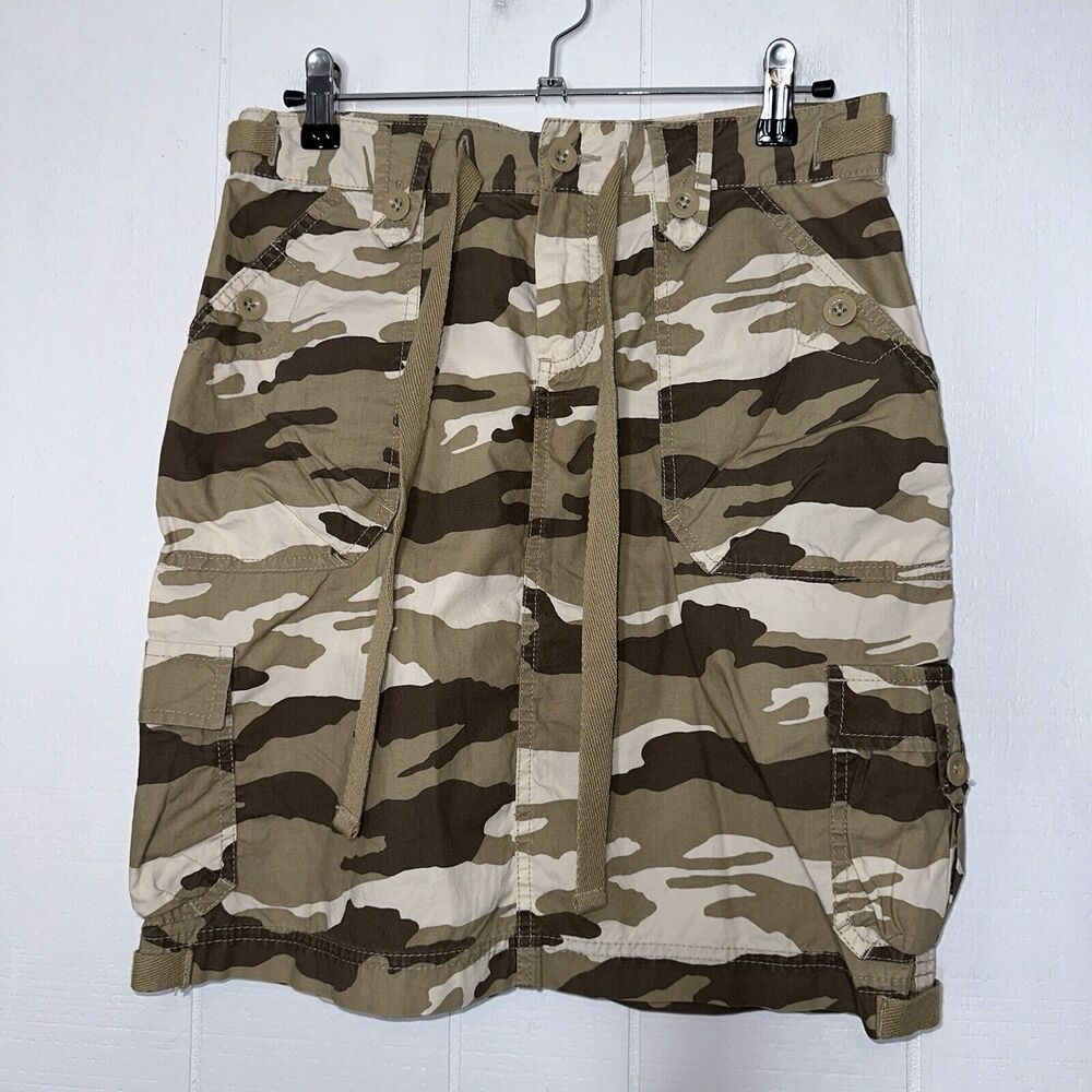Gap Surplus Women’s Poplin Camo Cargo Skirt Vintage Y2K Size 2